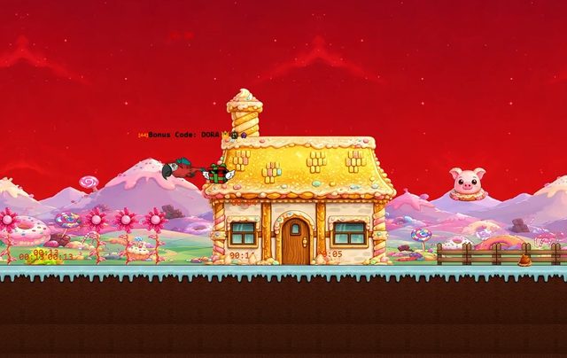 Candy World EvoWorld texture pack — gingerbread cottage and frosting mountains